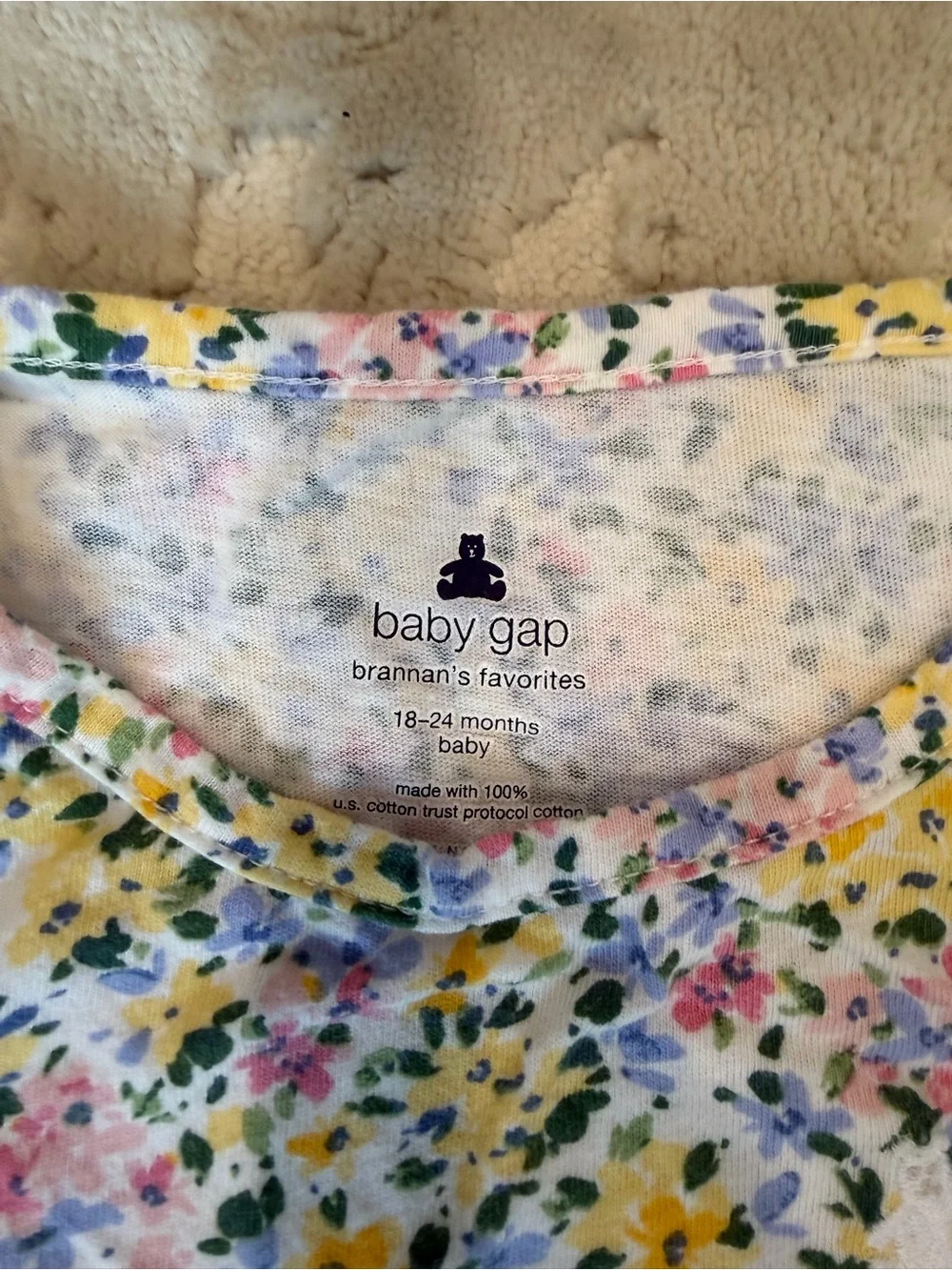 Gap Floral Long-Sleeve Twirl Dress in Yellow/Pink/Blue